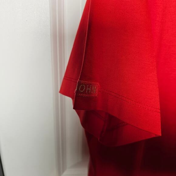 VTG St. John Sport By Marie Gray Red Coral Shirt Top Womens Large NWT Made Italy - Picture 6 of 7